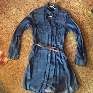 Parasuco long sleeve belted denim shirt dress